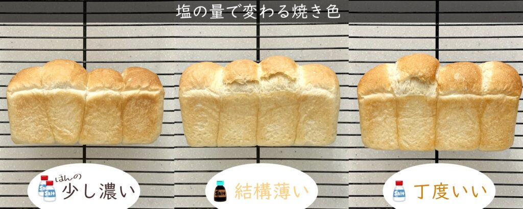 塩の量によるパンの違い
